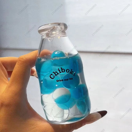 Boba Bottle Stress Ball Squishy Toy Water Bottle Fidget Toys ASMR Sensory Novelty Toys For Kids and Adults Anti Stress Relief