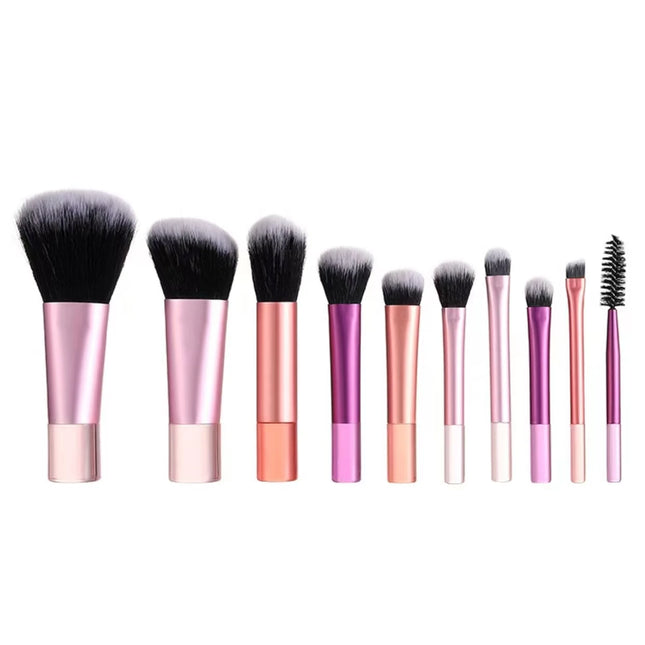 Face 10-Piece Mini Makeup Brush Set Portable Travel Size Makeup Brush Available in Multiple Colors