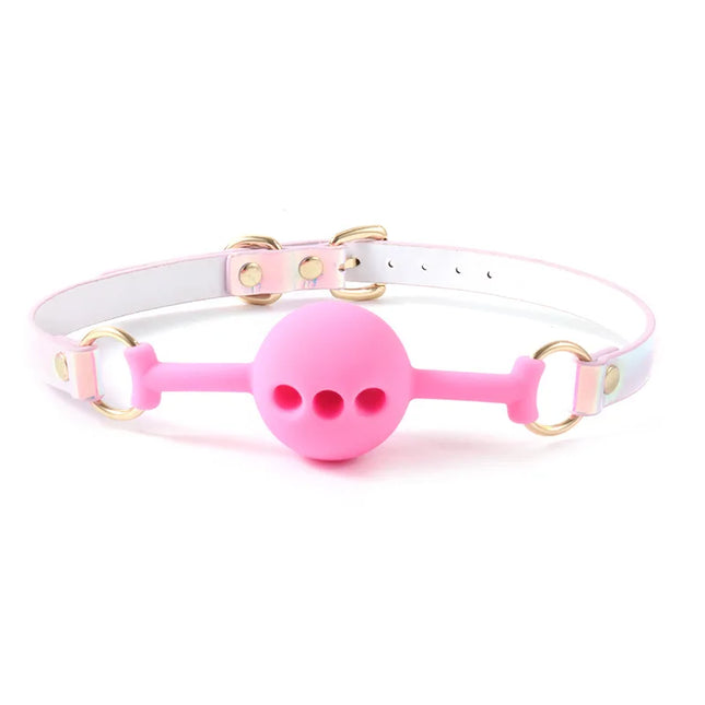 Soft Silicone Gag Pink Ball Sex Toys Open Mouth Gag BDSM Bondage Mouth Ball Woman Couples Adult Sex Games Erotic Accessories