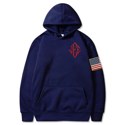 JEE Embroidery Print Hoodies Men Women Fleece Casual Oversized Sweatshirt Fashion Hip Hop Long Sleeve Pullovers Coat streetwear