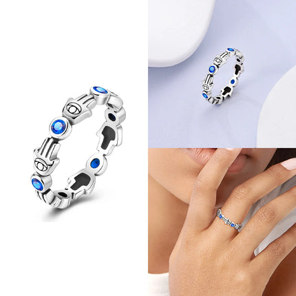Original Romantic Heart-shaped White Zircon Shell Bowknot Rings 925 Sterling Silver  Women Jewelry Valentine's Day Birthday Gift