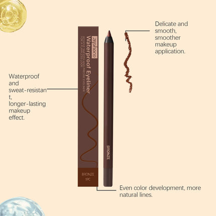 Eyeliner Pencil Waterproof Long Lasting Smooth Matte Eye Liner Fast Drying Smudge Resistant Black Eye Makeup Eyeliner Stamp Pen