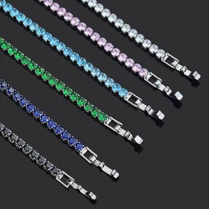 4mm Micro-inlaid Zircon Tennis Bracelet for Women 2025 New Men Bracelet Homme Jewelry Accessories Wholesale