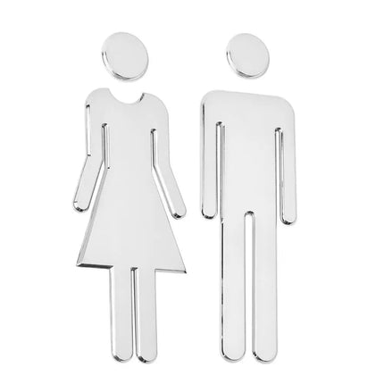 Black Gold Color Toilet Sign Plate Brass Wash Room Door Wall Label Sticker Wc Holder Signage Board
