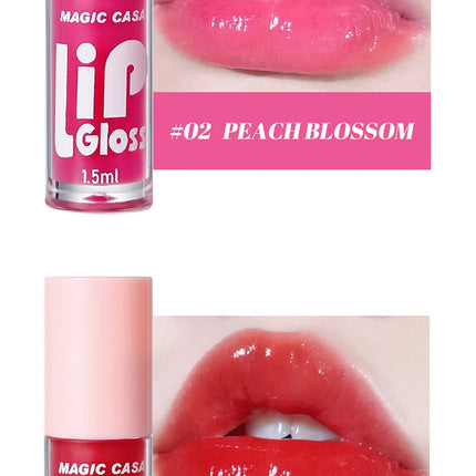 MAGIC CASA 6-Piece Set Water-Gloss Jelly Lip Oil - Plumping, Hydrating, Makeup Base, Long-Lasting Moisture