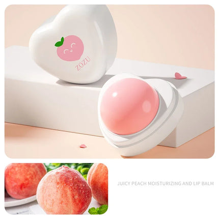 Fruit Moisturizing Hydrating Lip Balm Strawberry Peach Heart Shape Fade Lip Line Repair Lips Care Beauty and Skin Care Products