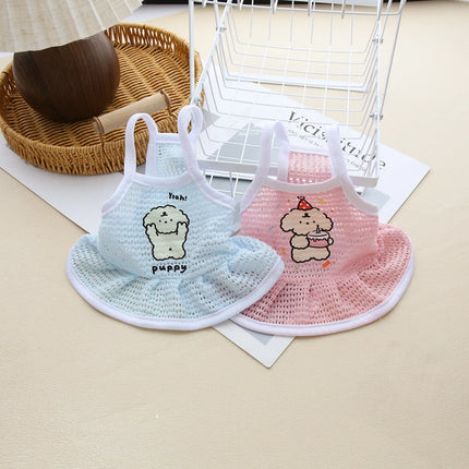 Dog Summer Skirt Breathable Cool Pet Strap Mesh Dress Cartoon Pet Clothing