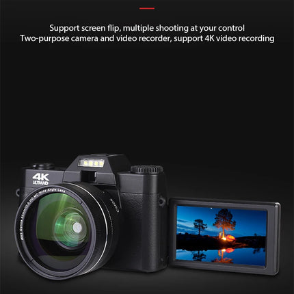 4K HD Professional Digital Camera Camcorder WIFI Webcam Wide Angle 16X Digital Zoom 48MP Photography 3 Inch Flip Screen Recorder