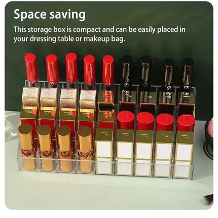 24 Grid Lipstick Holder Acrylic Cosmetics Storage Box Can Store And Sort Lipstick Nail Polish And Jewelry Display Rack