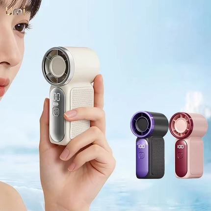 Mini Handheld Fan Portable Pocket Fan Rechargeable Personal Hand Fans Outdoor Mini Fan with Digital Display Portable Turbo Fan