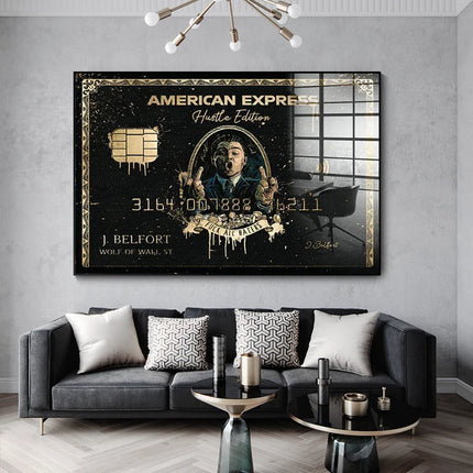 American Express Wall Street Wolf Classic Graffiti Movie Poster Canvas Print Financial Tycoon Picture Home Wall Decoration