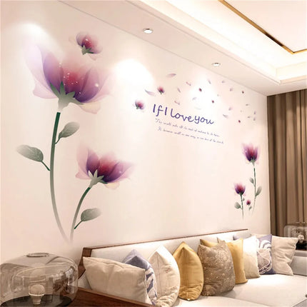 Living Room Flower Background Wall Stickers Bedroom Room Wall Decoration Stickers Wallpaper Self-adhesive Stickers Home Decor