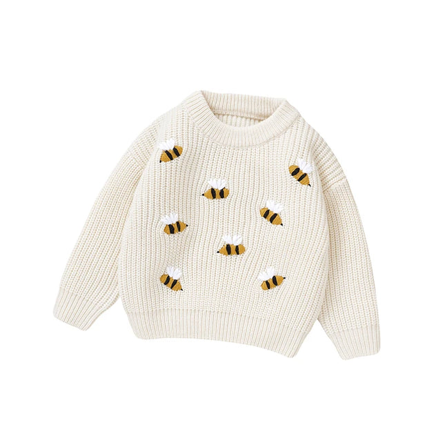 White Infant Baby Boy Girl Sweater Long Sleeve Knitted Toddler Casual Outwear Pullovers Tops 0-3T Spring Autumn Winter Costumes