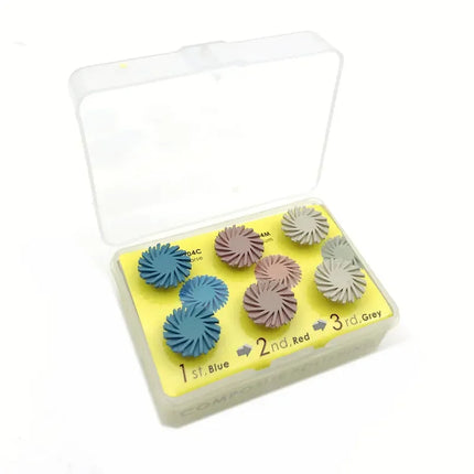 Dental Diamond Resin Polishing Disc Kit Flex Spiral Brush Bur Polisher Dentist Tool for Teeth Cleaning Restoration
