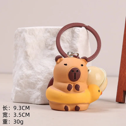 Cute Resin Capybara Key Chains for Women Girls Capibara Animal Keychain Kawaii Bag Backpack Charms Couple Friend Jewelry Gift