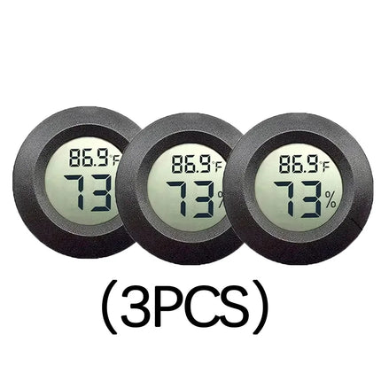 Round Digital LCD Thermometer For Car Indoor Room Cigar Wine Cabinet Digital Temperature Humidity Meter Pet  Acrylic Box