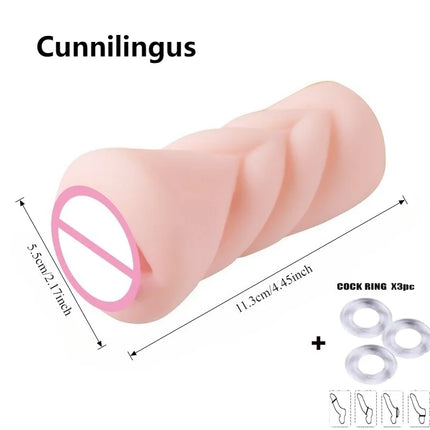 Male Masturbator Realistic Vagina Anal Blowjob Portable Masturbation Cup Soft Real Skin Pocket Pussy 18+ Erotic Sex Toys for Men