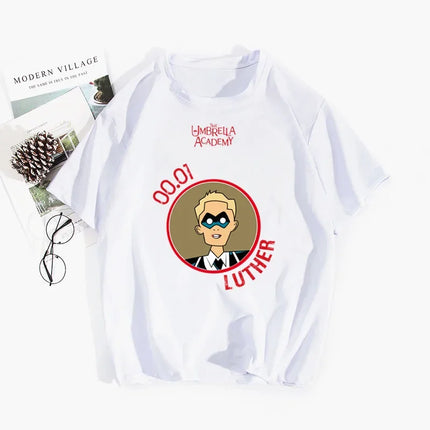 Umbrella Academy Printed Short Sleeve T-Shirt Women's Fashion Cross-Border Modal Material Crew Neck Floral Patchwork Wish EBay