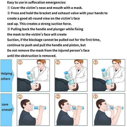 Portable Anti Choking Device Heimlich Choking Emergency Life Saving Suction Vac Anti Choke Device First Aid Kit for Kid Adult
