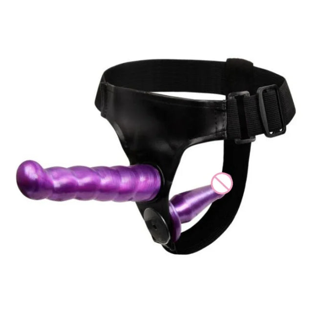 Double Penis Dual Ended Strapon Ultra Elastic Harness Belt Strap-On Dildo Adult Sex Toys for Woman Couple Anal Soft Dildo