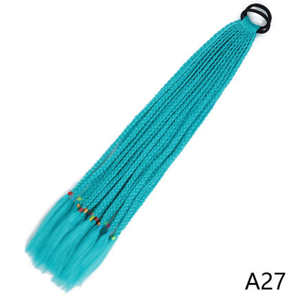 AZQUEEN Synthetic Gradient Color Dirty Braided Ponytail 60CM Elastic Rubber Band Braiding Pony Tail Hair Extensions For Girls