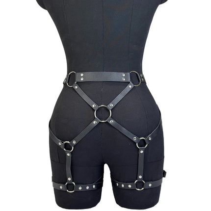 Women Fashion Harness Pu Leather Leg Harness Adjustable Suspenders Gothic Punk Thigh Garter Belt Clothing Accessories