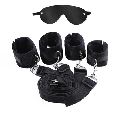Couple Bed Sex Games Strap System BDSM Bed Restraint Sex Machine Female Handcuff Ankle Cuffs Open Leg Straps Eyeblinder Sex Toy