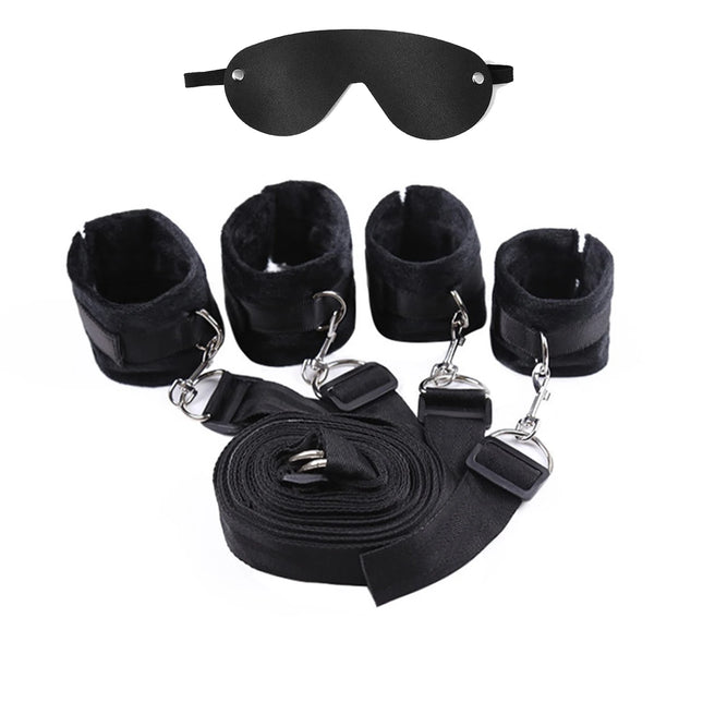 Couple Bed Sex Games Strap System BDSM Bed Restraint Sex Machine Female Handcuff Ankle Cuffs Open Leg Straps Eyeblinder Sex Toy