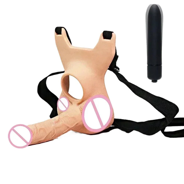 10 Frequency Double Penetration Vibrator for Couples Adult Sex Toy Men's Strap-On Anal Plug Dildo Butt Plug Vagina Plug