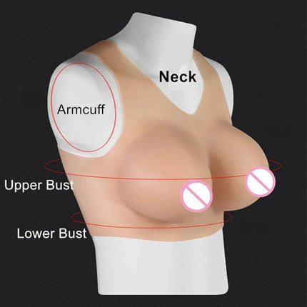 Crossdress for Men Beginner Fake Silicone Simulated Breast Forms Huge Boobs B/C/D/E/F Cup Transgender Drag Queen Shemale Cosplay