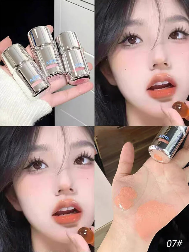 AZTK Liquid Blush Korean Style Makeup Matte Waterproof Brighten Face Peach Pink Purple Jelly Color Blusher Nude Rubores Rouge