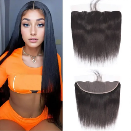 13x4 Lace Frontal Brazilian Straight Ear to Ear Human Hair Frontal Human Hair Frontals Pre Plucked Free Part Hair Extensions