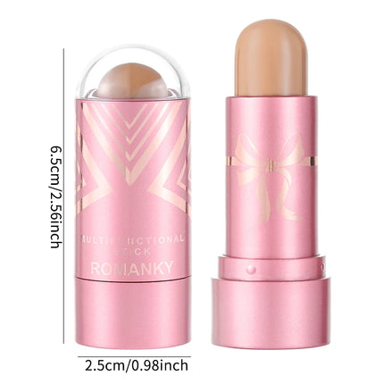 Multi-functional shadow contour stick, concealer, highlighter for facial brightening, natural makeup effect, mixed colors, enhan