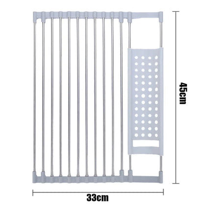 Stainless Sink Drainer Holder Portable Drying Plate Rack Foldable Dish Drainer Shelf Vegetable Food Basket Kitchen Organizer