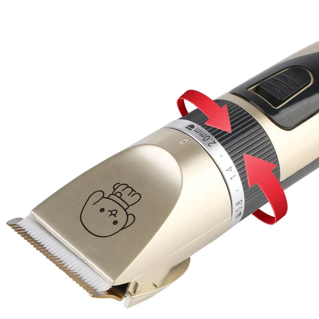 Electric pet clippers for dog and cat grooming; pet hair trimmer; electric grooming shaver.