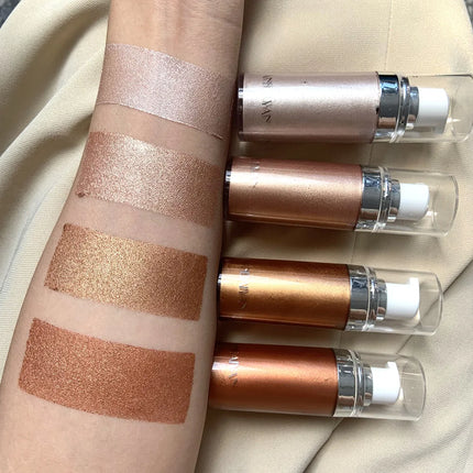 4 Colors Bronzer Spray Highlighter Face Contour Brighten Illuminator Body Shimmer Pearl White Liquid Highlight Makeup Cosmetic