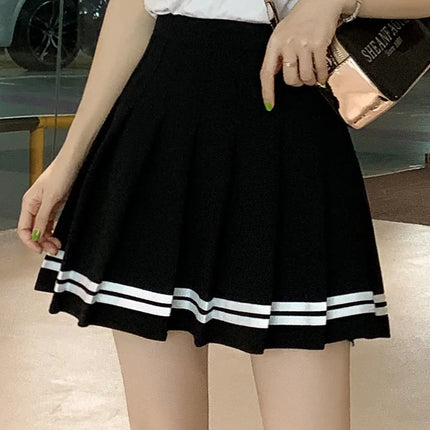 Kawaii Harajuku Skirts Preppy School Uniform High Waist Pleated Women Girls Lolita A-line Sailor Skirt