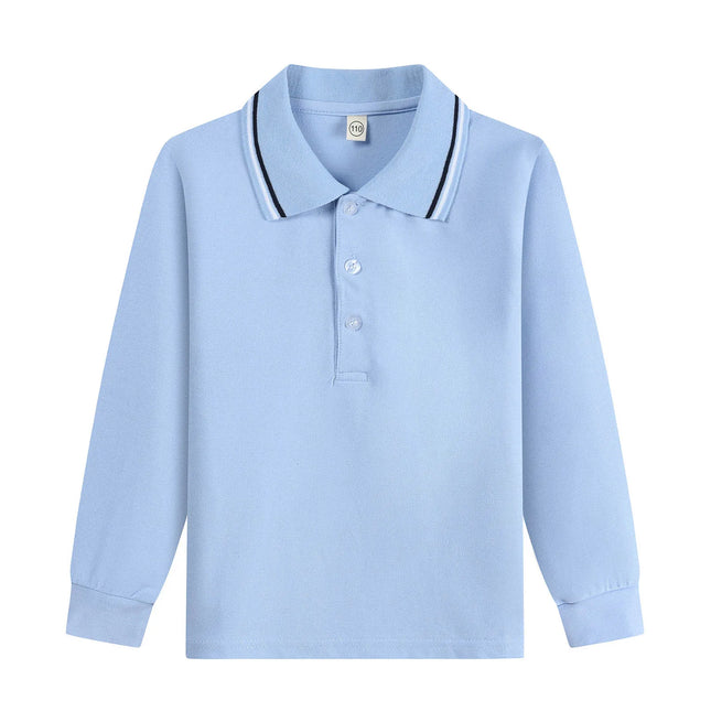Kids Polo Shirts Casual Spring Autumn Tops School Wear Children Clothing Boys Girls Cotton T-Shirts Half Button Down Shirts