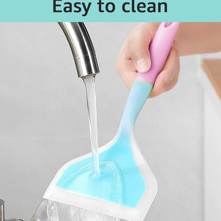 Silicone Spatula Cooking Utensils Beef Meat Egg Kitchen Scraper Wide Pizza Cooking Tools Shovel Non-stick Spatula Color Randomly