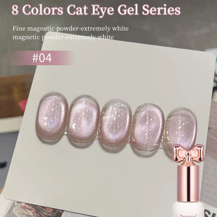 10ml Sweetheart Cat Magnetic Gel Nail Polish Soak Off UV/LED Nail Varnish Sparkling Glass Bead Cat Eye Gel Effect Nail Salon DIY