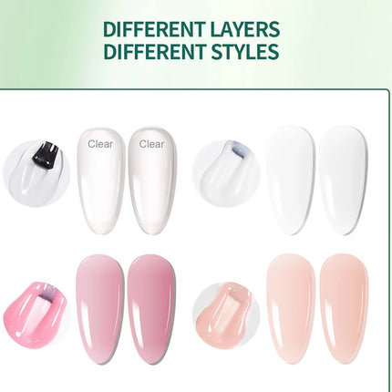 Nailpop 15ml Builder Gel Nail Polish for Nail Apex & Extension Strengthener Upgraded Soak Off UV Gel Rhinestone Glue 4 Colors
