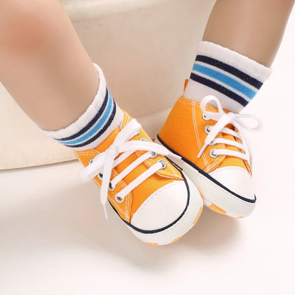 Baby Canvas Classic Sports Sneakers Newborn Baby Boys Girls Print Star First Walkers Shoes Infant Toddler Anti-slip Baby Shoes
