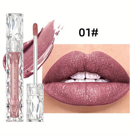 Beauty Purple Glitter Liquid Lipstick - Highly Pigmented Velvet Matte Waterproof Long Lasting Non-Stick Cup