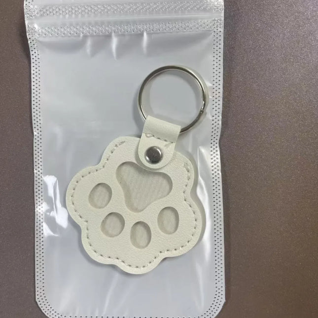 Dog Hair Collector Leather Keychain Pet Fur Storage Pendant Charm Memorial Keepsake Gift for Dogs Cats Lovely Portable Pet Tag