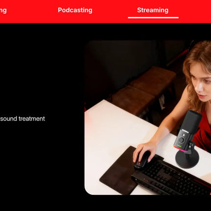 maono PD100W Wireless Dynamic Microphone Cardioid Dynamic Mic 50m Range One-Touch Noise Reduction RGB for Gaming Live Streaming