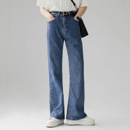 New Hot Sale Men Bootcut Jeans Daily Casual Baggy Straight Leg Denim Pants Trend Male Classic Simplicity Black Blue Trousers