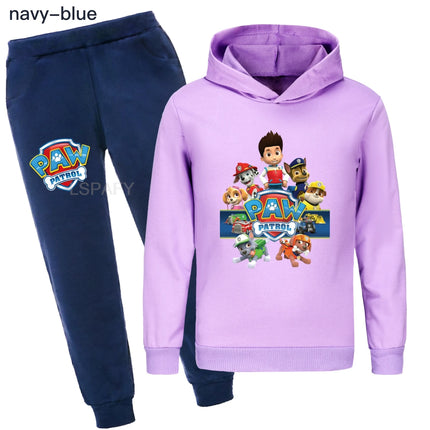 2-10Y Paw Patrol Boy Girl 2PCS Clothes Set Cartoon print Long Sleeve Hoodie+Pants Toddler Boy Cute Spring&Autumn Outfit