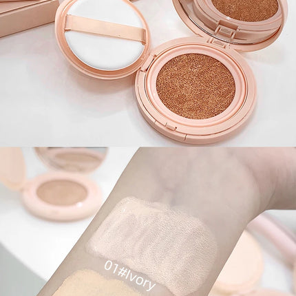 Gege Bear Milky Pink Cushion - Soft Matte Blurring Cover, Skin-Like Nude Finish, 12H Wear, Clean Beauty Lightweight Foundation