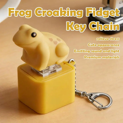 Hot Sale Voice-Activated Frog Keychain LED Light Up Stress Relief Fidget Toy  Press-to-Trigger Realistic Frog Calls Portable Key