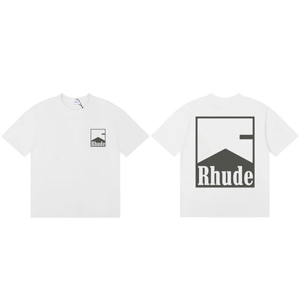 Streetwear Trend Rhude T-shirt Casual Logo Print Short Sleeve Summer Men Women High Quality Cotton Top Tee